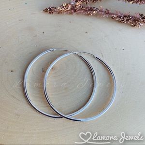 Hoops 925 Solid Sterling Silver Classic Hoop Earrings